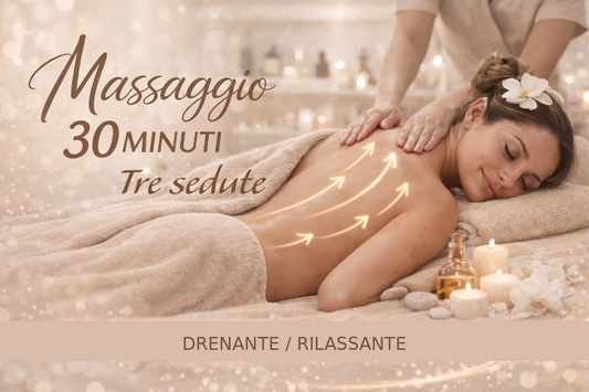 Massaggio corpo drenante/rilassante 3 sedute da 30 minuti l’una