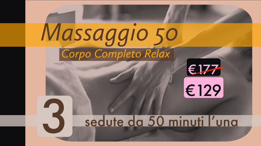 Massaggio corpo completo relax 3 sedute da 50 min l’una